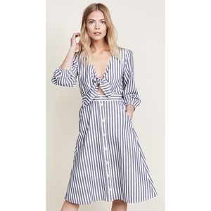 Madewell Shimmer Stripe Cutout Midi Dress